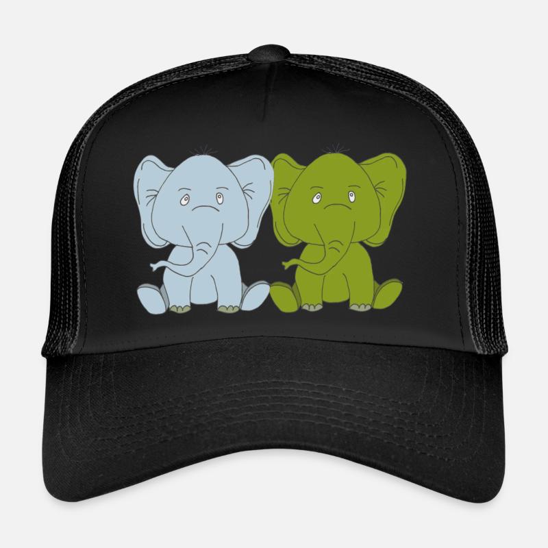 Two Elephant Babies Trucker Cap