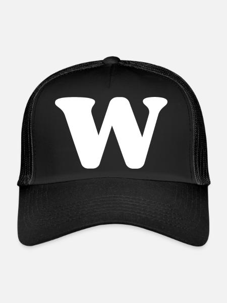 Letter w - Trucker Cap - black/black - Front