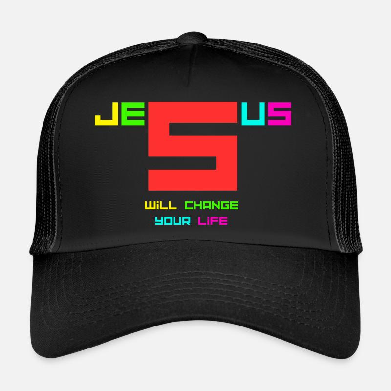 Jesus will change your life2 - Trucker Cap - Schwarz/Schwarz
