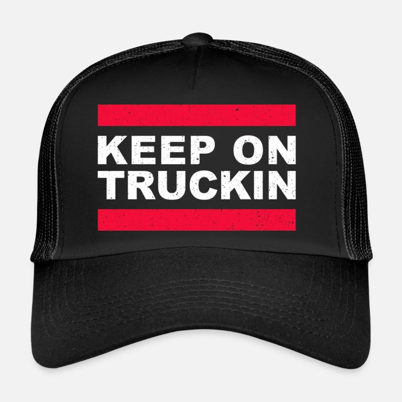 "Keep On Truckin" Design - Perfect Gift - Trucker Cap - black/black