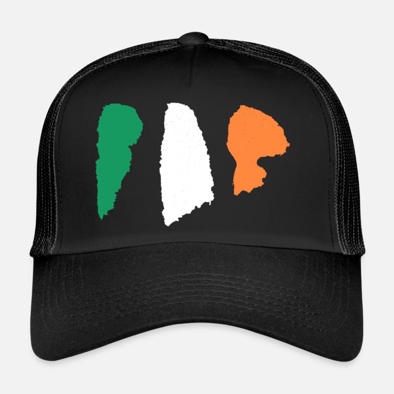 Drapeau de l’Irlande - Rayures en brosse Casquette trucker 