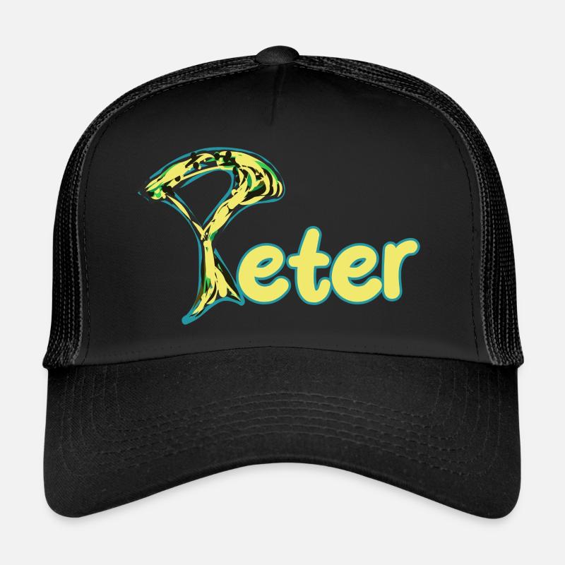 Texte jaune astucieux de Peter Casquette trucker 