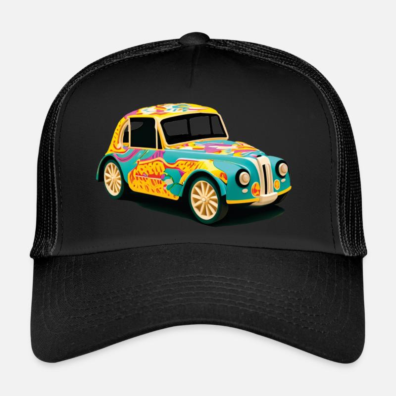 Old Abstract Car Trucker Cap