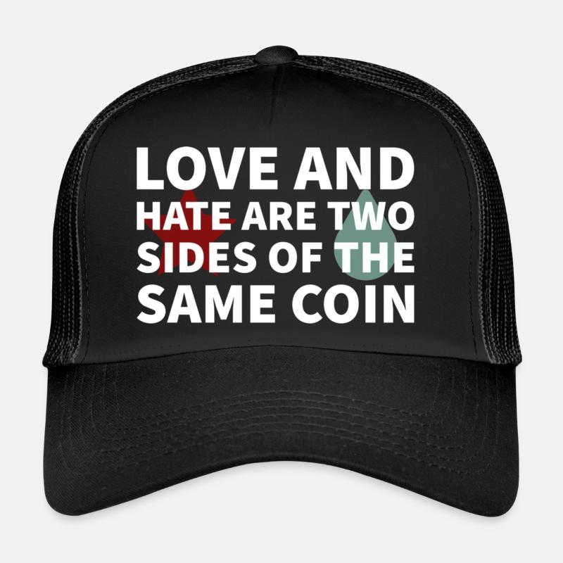 Love and Hate - Trucker Cap - Schwarz/Schwarz