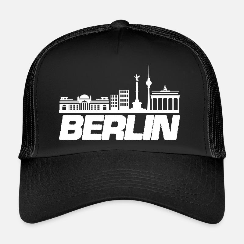 berlin skyline 1 - Trucker Cap - Schwarz/Schwarz