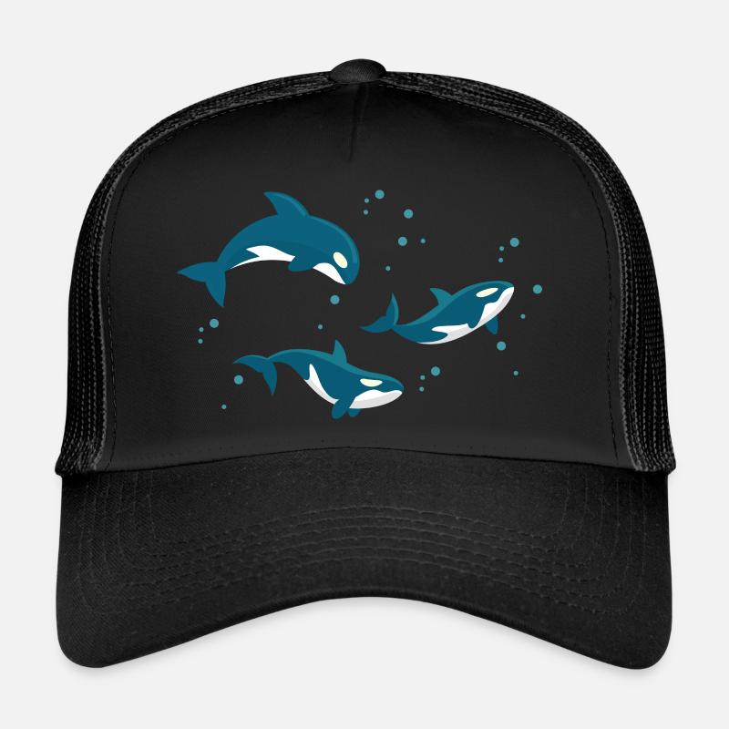 killer whale heart Design for a killer whale lover - Trucker Cap - Schwarz/Schwarz