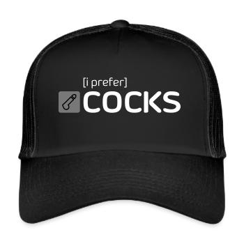 [i prefer] COCKS - Trucker Cap - Schwarz/Schwarz - Vorne
