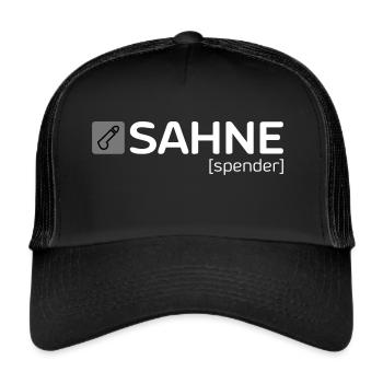 SAHNE [spender] - Trucker Cap - Schwarz/Schwarz - Vorne