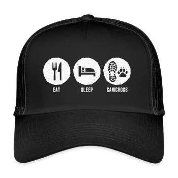 Canicross Geländelauf mit Hund Canicross Lauf - Trucker Cap - Schwarz/Schwarz - Vorne