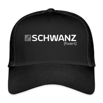 SCHWANZ [fixiert] - Trucker Cap - Schwarz/Schwarz - Vorne