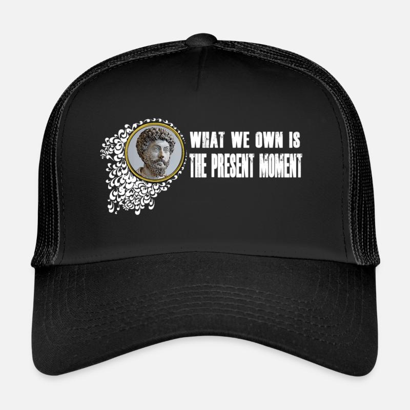 Marcus Aurelius - Nous possédons le moment présent - Casquette trucker  - noir/noir