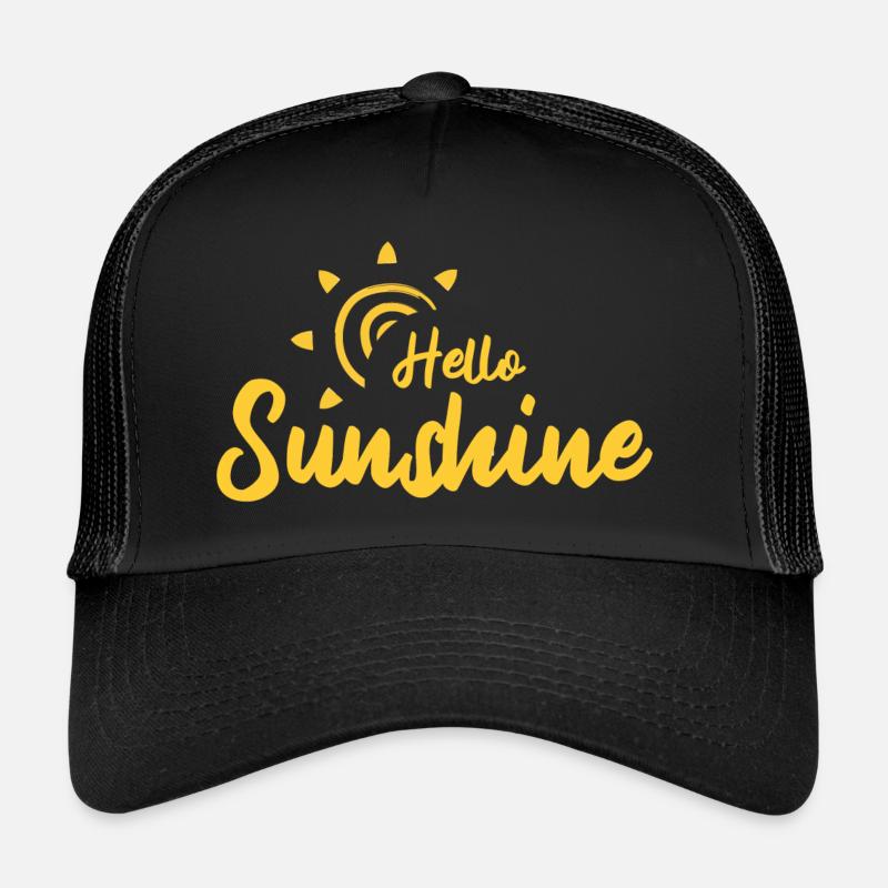 Hello Sunshine - Trucker Cap - Schwarz/Schwarz