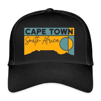 Table Mountain Wandern Tafelberg Kapstadt Andenken - Trucker Cap - Schwarz/Schwarz - Vorne