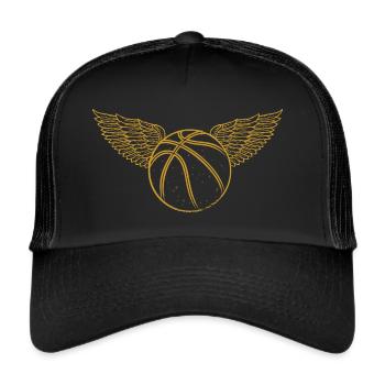 Basketball Player Dunking BasketballEr Wings - Trucker Cap - black/black - Front