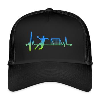 Joueur de handball Heart Line Handball Handball Joueur de handball - Casquette trucker  - noir/noir - Devant
