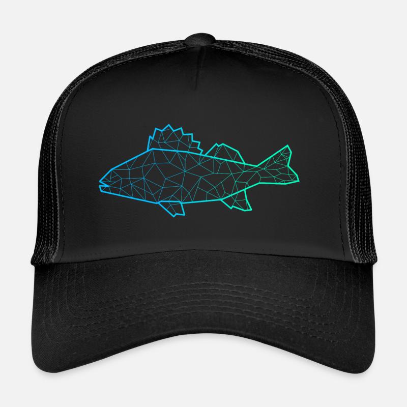 Perche Pêche Polygone Poisson Pêcheur Pêcheur Pêcheur Casquette trucker 