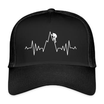 Klettern Lustig Bouldern Bergsteiger Freeclimber - Trucker Cap - Schwarz/Schwarz - Vorne