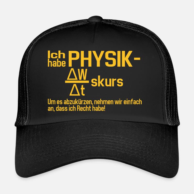 Physik LK Physiker Geschenkidee lustig Abschluss - Trucker Cap - Schwarz/Schwarz