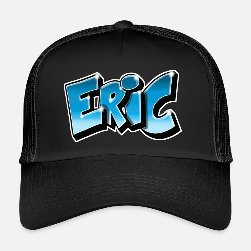 ERIC GRAFFITI TAG DRUCKBAR VON MAX THE TAGUEUR - Trucker Cap - Schwarz/Schwarz