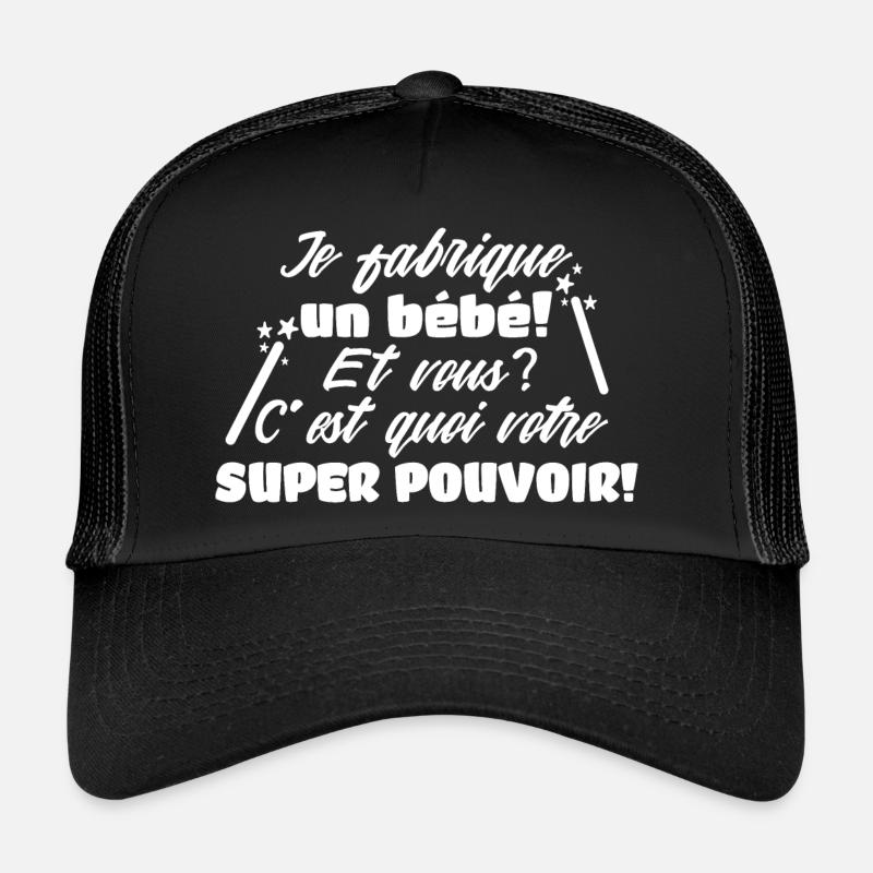 Future maman. Future mère. Je fabrique un bébé... - Casquette trucker  - noir/noir