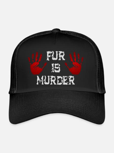 Fur is murder - Trucker Cap - black/black - Front