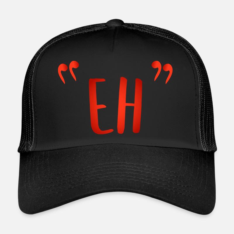 « Eh » - Casquette trucker  - noir/noir