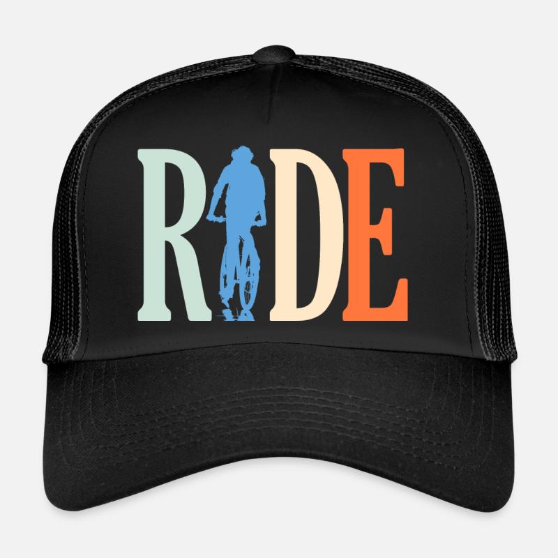 Radfahrer Fahrt - Radfahrer Geschenk - Trucker Cap - Schwarz/Schwarz