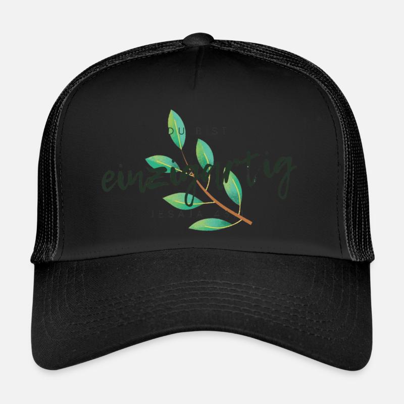 Du bist einzigartig Bibelvers melawerttext Jesaja - Trucker Cap - Schwarz/Schwarz