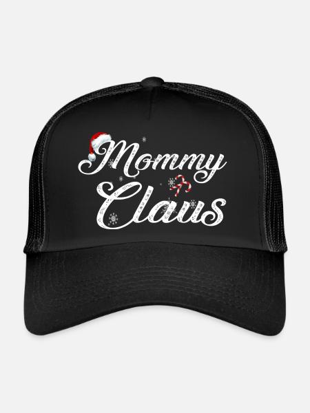 maman claus noël famille match - Casquette trucker  - noir/noir - Devant