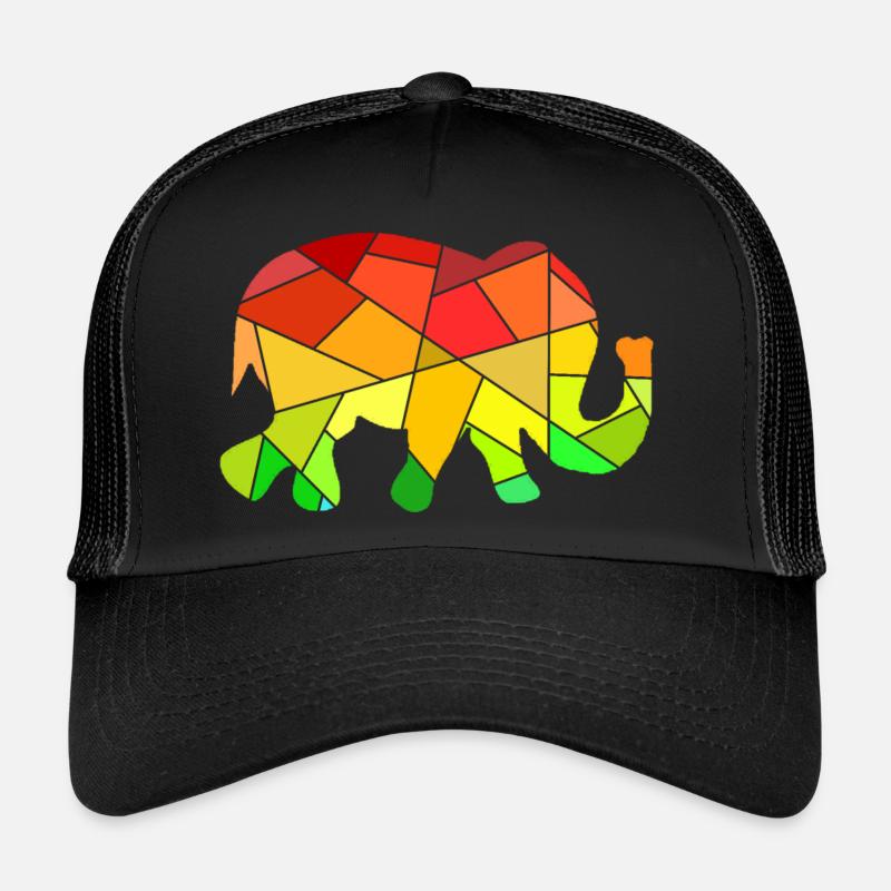 Elefant bunte Geometrische Figuren Trucker Cap
