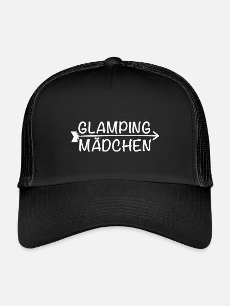 Glamping Mädchen - Trucker Cap - Schwarz/Schwarz