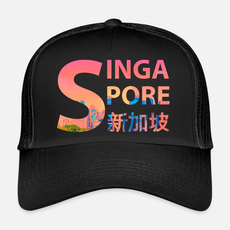 Singapour - Casquette trucker - noir/noir
