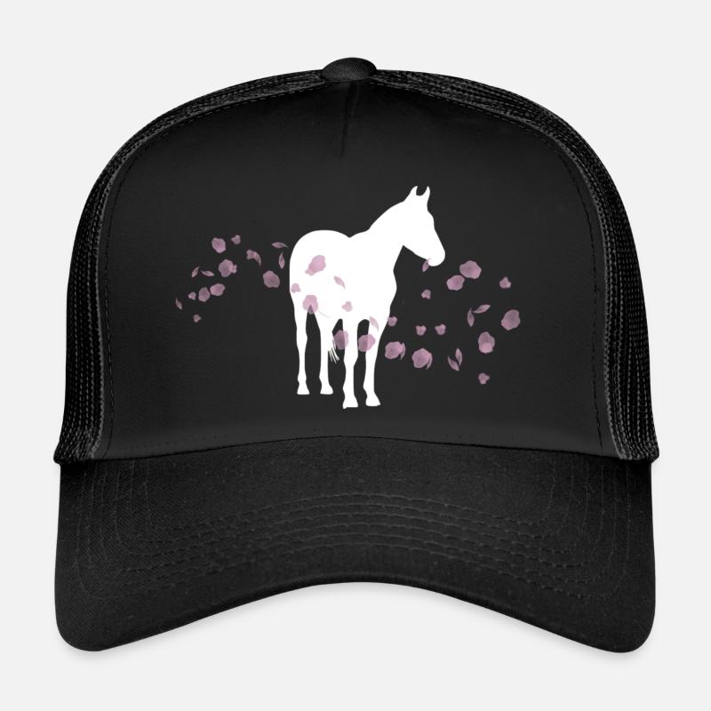 Cheval fleur de cerisier / équitation Casquette trucker 