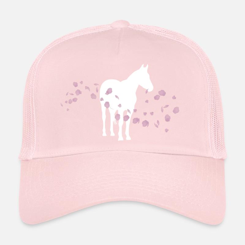 Cheval fleur de cerisier / équitation Casquette trucker 