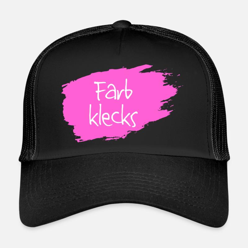 Farbklecks pink - Trucker Cap - Schwarz/Schwarz