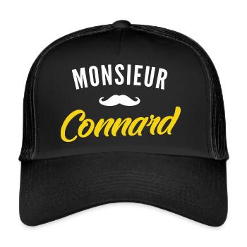 monsieur connard / citations drôles - Casquette trucker  - noir/noir - Devant