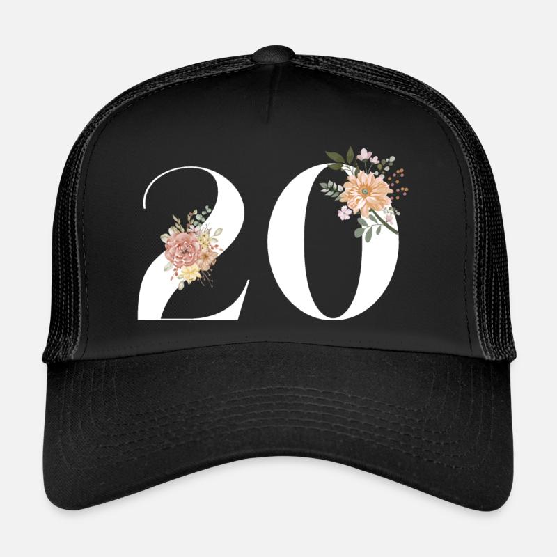 20e anniversaire fleuris (Cadeau de 20 ans) Casquette trucker 