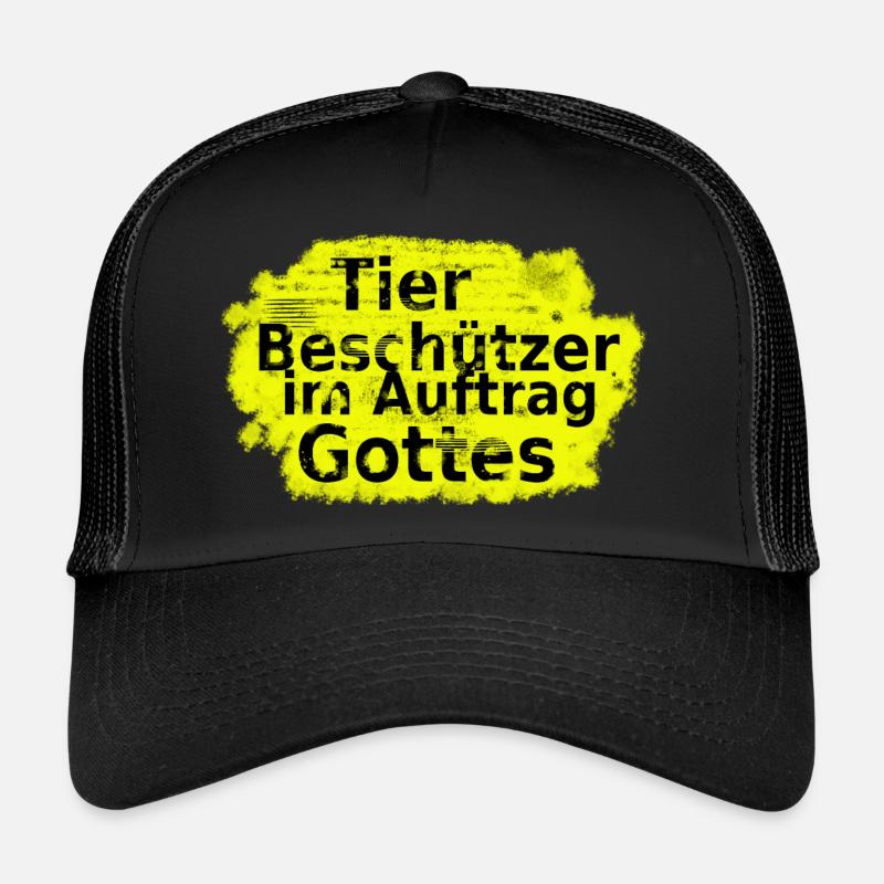 Tierbeschützer im Auftrag Gottes - Trucker Cap - Schwarz/Schwarz