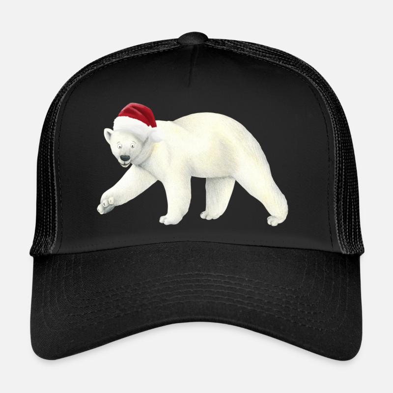 Polar bear at Christmas Trucker Cap
