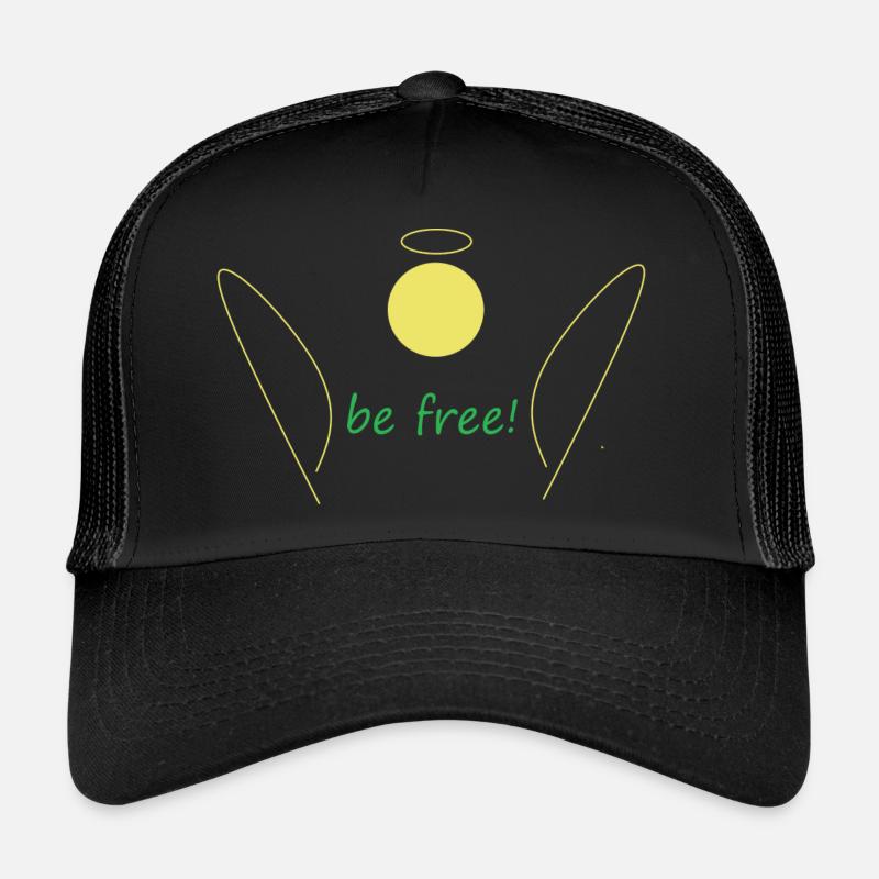 be free! - Trucker Cap - Schwarz/Schwarz