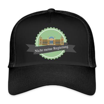 Nicht meine Regierung - Trucker Cap - Schwarz/Schwarz - Vorne