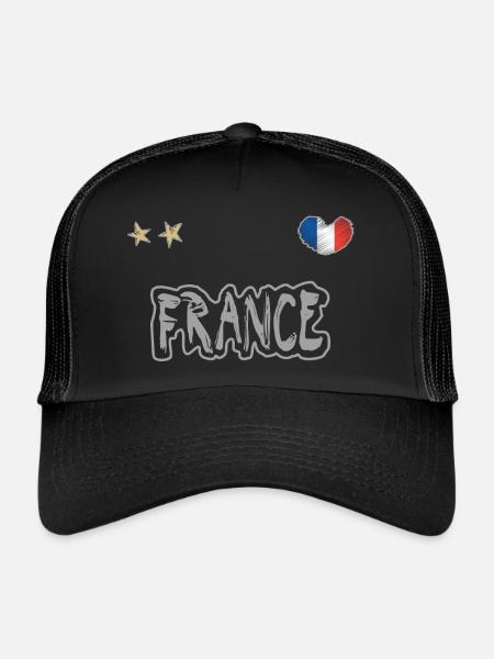 Maillot de football France Drapeau français - Casquette trucker  - noir/noir - Devant