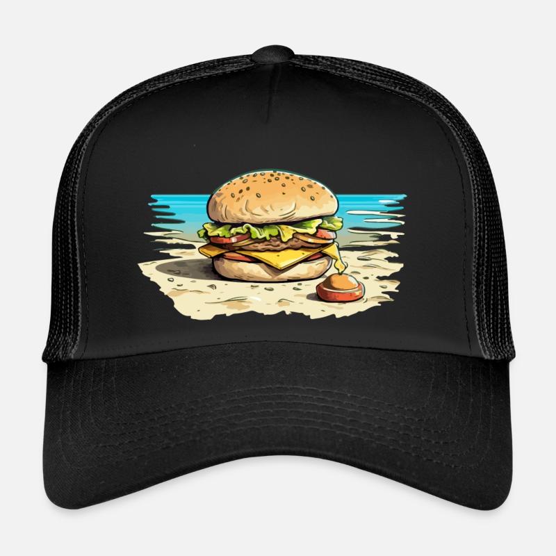 Hamburger à la plage n°2 Casquette trucker 