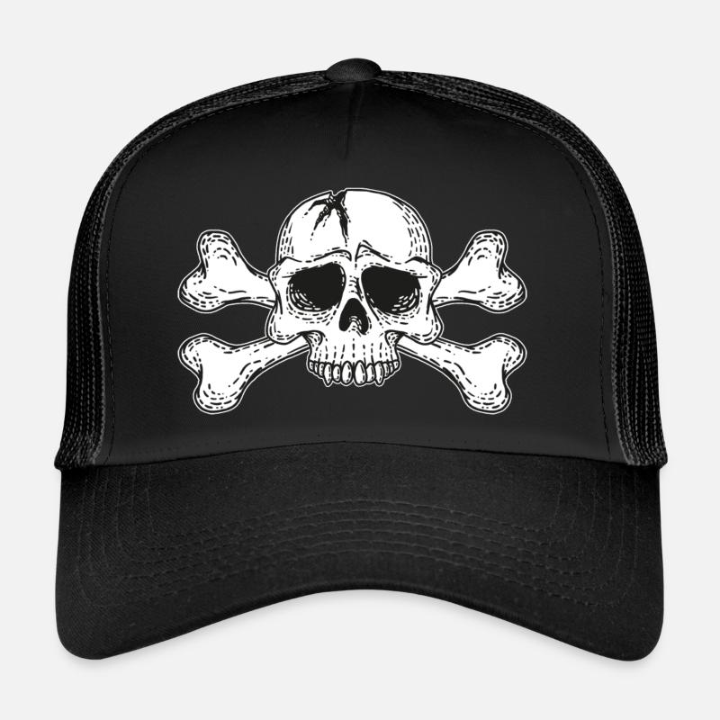 skull with bones Trucker Cap