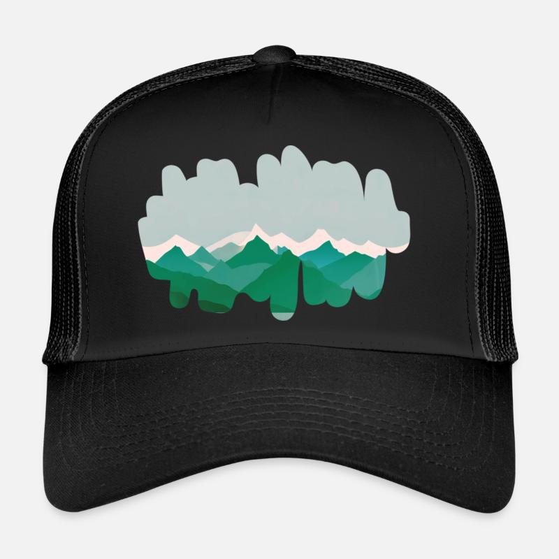 Waldberge im Morgennebel Trucker Cap