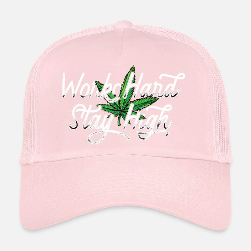 Work Hard Hemp Leaf Trucker Cap