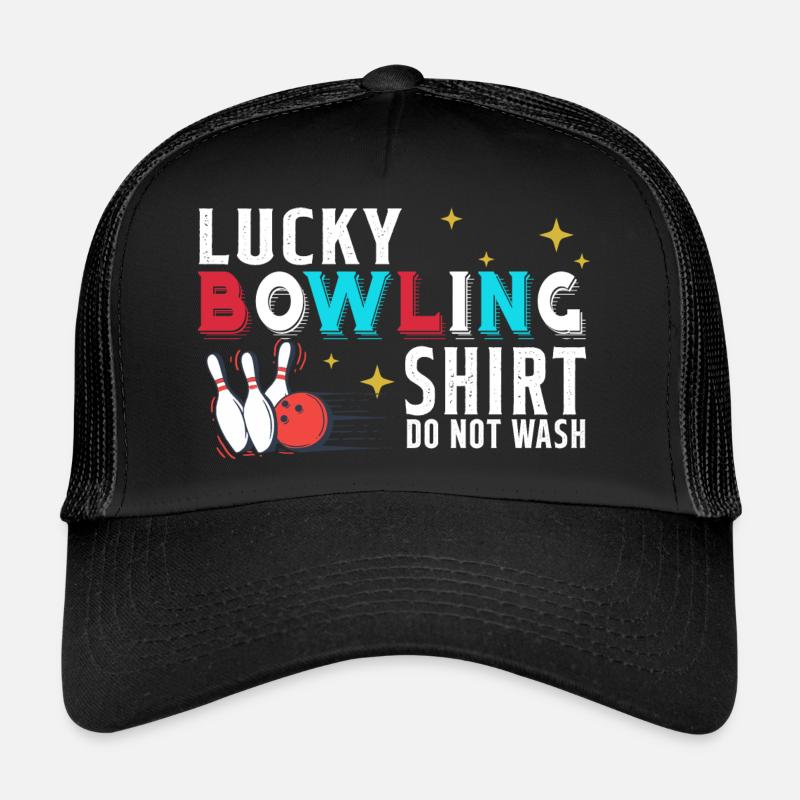 Bowling Ne pas laver C’est mon Bowling chanceux - Casquette trucker  - noir/noir