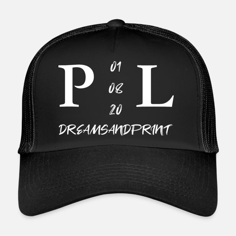 dreamandprint simple gratuit unique - Casquette trucker - noir/noir