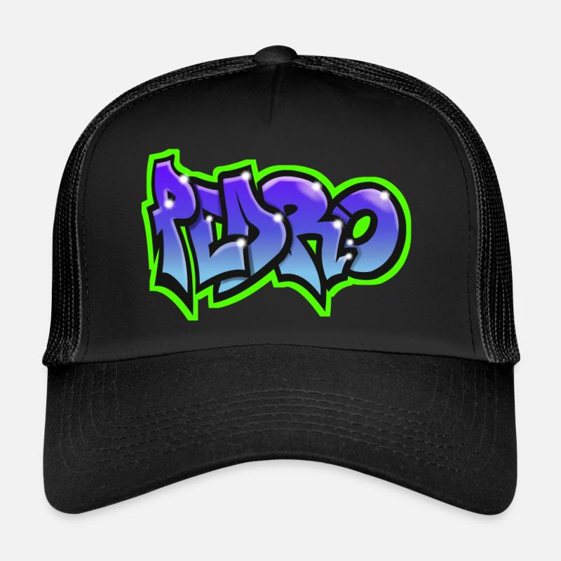 PEDRO Graffiti Sweatshirt Hut T-Shirt blau Trucker Cap