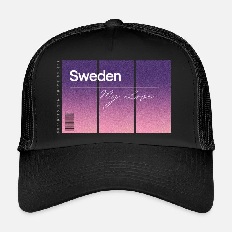 La Suède mon amour. Souvenir avec données GPS Casquette trucker 